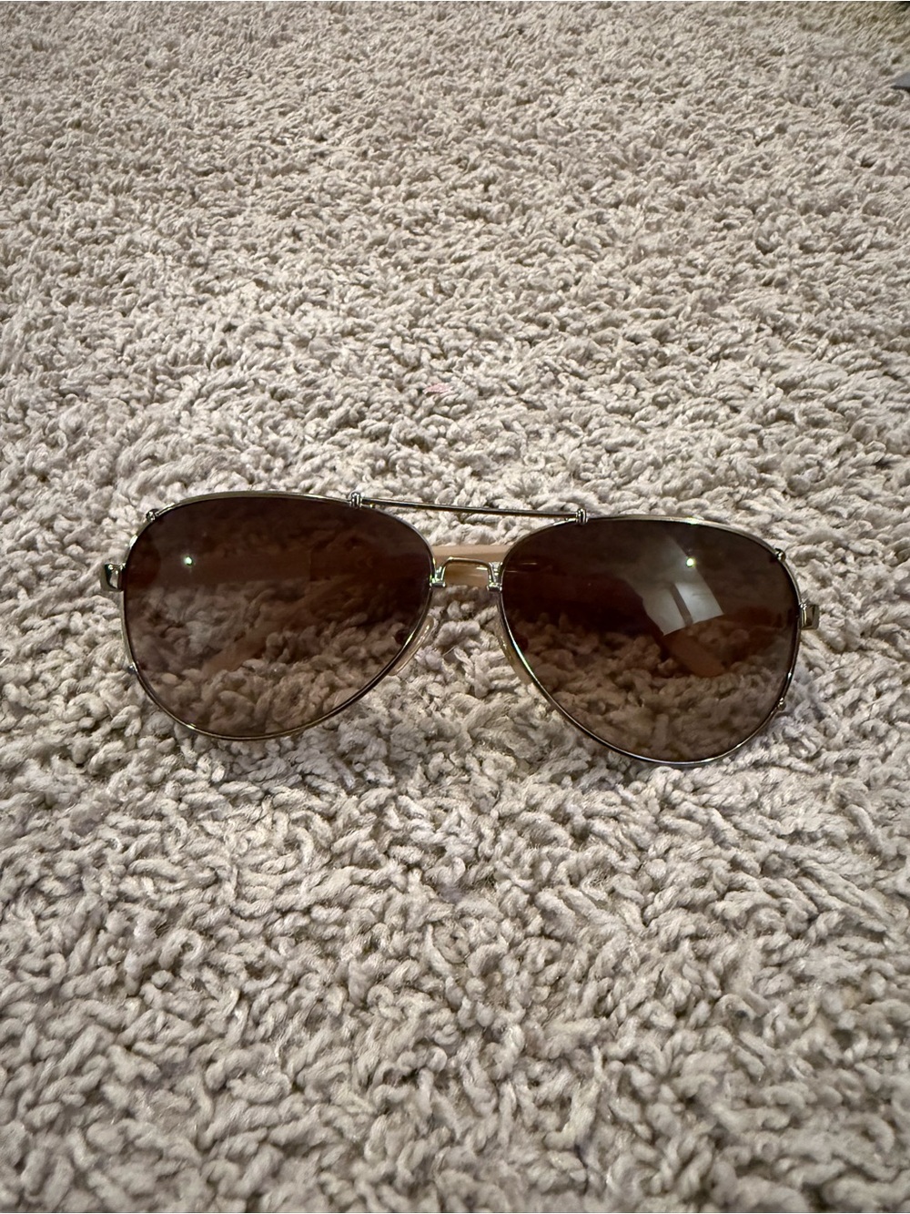 Dolce & Gabbana Aviator Sunglasses - Brown Lenses, Silver Frame